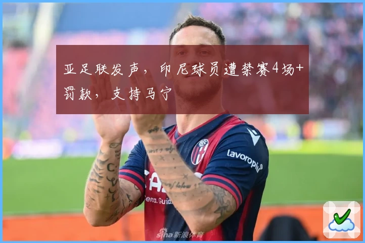 亚足联发声，印尼球员遭禁赛4场+罚款，支持马宁